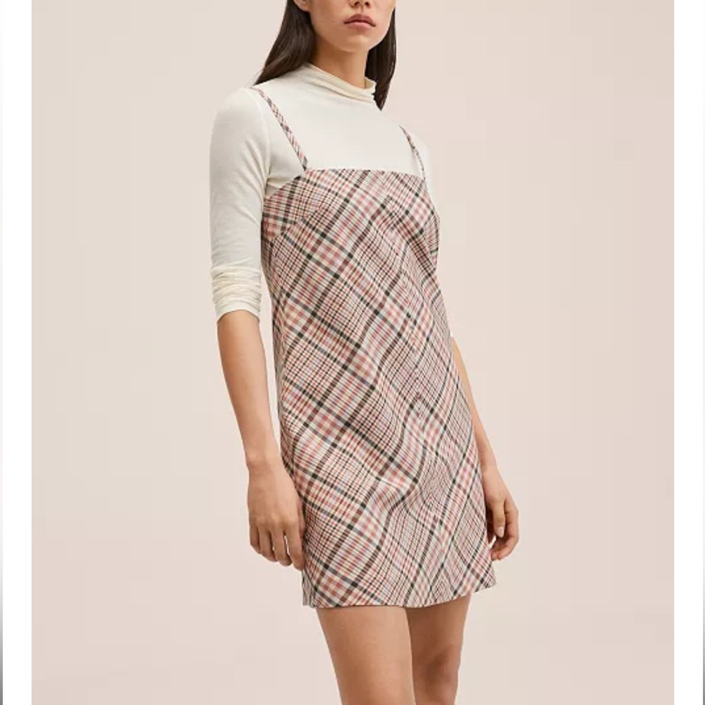 NWOT Mango Plaid Mini Dress, size 8